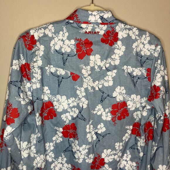 Ariat Women’s Western Aloha VentTEK Stretch Shirt  Long Sleeve Pockets NWT Sz M - Picture 12 of 16